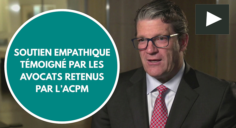Section de soutien empathique témoigné par les avocats retenus par l’ACPM